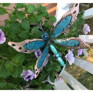 Set of 4 Butterfly Garden Stake Decor, 32" Metal Colorful Butterflies Stakes